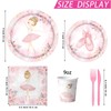Ballerina Birthday Party Decorations 142Pcs Ballerina Party Tableware Dancing Girl
