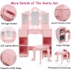 GarveeHome Kids Vanity Table Set LED Lights Princess Makeup Vanity