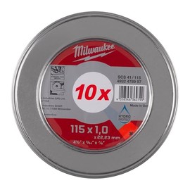 Milwaukee 115 mm Stainless Steel Blade Box with 10 4932478997