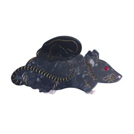 Novelty Winged Mouse Hair Clip,Cute Acetate Claw Clips,Big Hair Clips for Women,Black