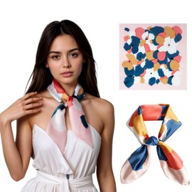 Vintage Silk Head Neck Scarf for Women Satin Ascot Neckerchief Foulard Square Scarves Bag Fashion Lightweight Pañuelos Para el Cuello