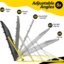 Dimples Excel Adjustable Baseball Softball Rebounder Net 4x4.5 FT with Baseball Practice for Adult Backyard Indoor Outdoor Training