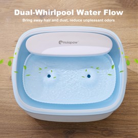 HOLAPAW Dog Water Fountain for Large Dogs, 2.1Gal/8L Dog Water Bowl Dispenser, No Spill Automatic Pet Water Fountain for Dogs Cats Multiple Pets with Ultra Quiet Pump, 3 Filter Replacement, Blue