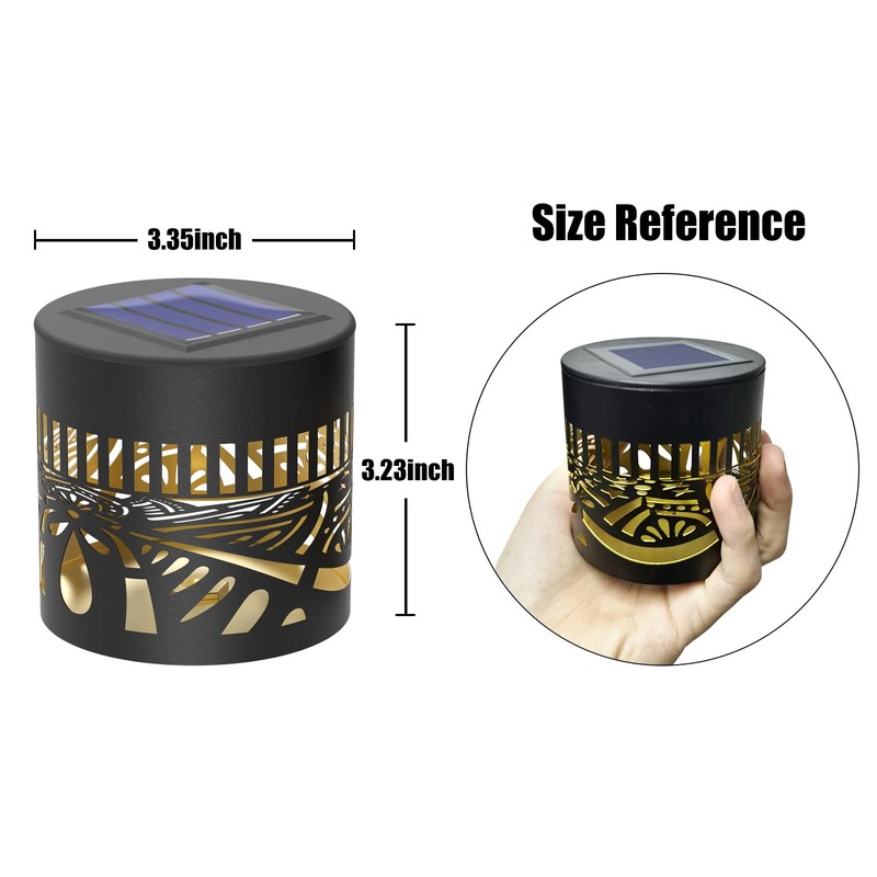 gardencave 4 Pack Solar Fence Lights Metal Solar Powered Outdoor