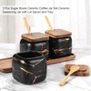 Spice Jars Set, 3 Pieces Ceramic Sugar Bowl with Lid