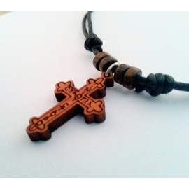 Christian-orthodoxe griechisch Religiöse Anhänger Halskette mit Holz Kreuz – Kruzifix/5
