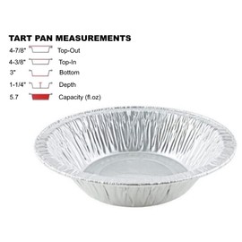 Durable Packaging 4-3/8" Aluminum Foil Tart Pan - Disposable Mini-Pie Plate Baking Tins (pack of 25)