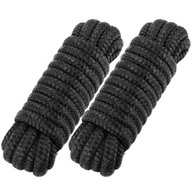 Moclear Premium Marine-Grade Dock Lines - 2 Pack 1/2" x 15' Strength-Tested Double Braided Nylon Boat Ropes with 12" Security Loops | Heavy-Duty Docking & Mooring Rope