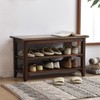 XKZG Storage Bench Wooden Shoe Bench Rustic Solid Wood Entryway