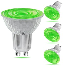 Lamptobe GU10 LED Bulb 5 W Green Spotlight, Non-Dimmable LED Bulb, 120 Degree Beam Angle 50 W MR16 GU10 Green Halogen Replacement for Landscape Lighting, Decorative Lighting, Pack of 4