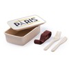 Fabulous Lunch Box with Cutlery White - Paris France Vintage