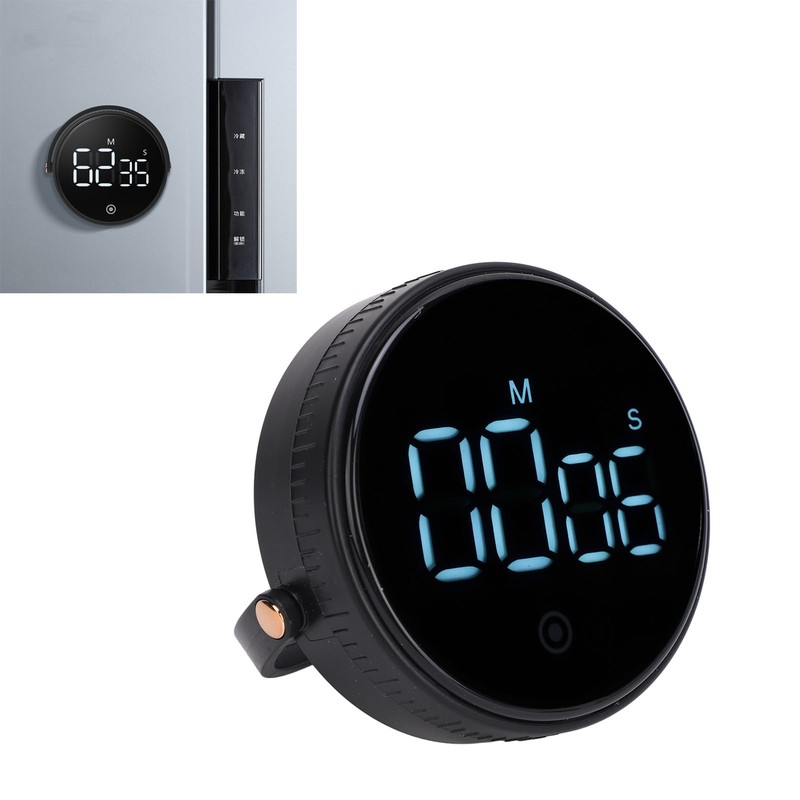 Digital Kitchen Timer LED Display Rotating 3 Volume Levels Adjustable