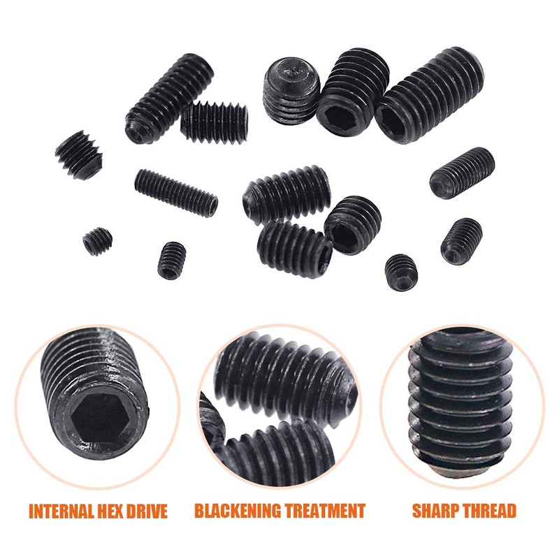 Rustark 450Pcs M3/M4/M5/M6/M8 Allen Head Socket Hex Grub Screw Set