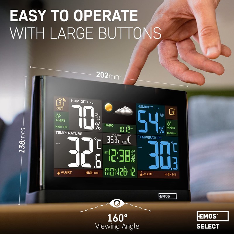 EMOS Weather Station - Wireless System with Colour Display, Weather
