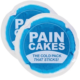 PAINCAKES Reusable, Sticks to Body Round Cold Pack, 2 Count, 5" Large, Blue, Stickable Ice Pack for Targeted Cold Therapy, Perfect for Injuries, and Small Areas, Latex-Free Cold Compress