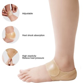 Protectores de Talón de Silicona, Protector de Talón de Silicona, Alivio del Dolor de Estrés, Almohadilla de Envoltura de Talón para Fascitis Plantar, Cuidado de los Pies, Mangas de Talón Transpirable
