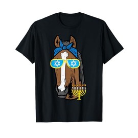 Hanukkah Horse Chanukah Jewish Equestrian Women Girls Kids T-Shirt