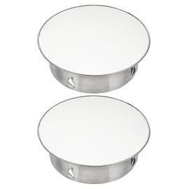 PATIKIL Chimney Hole Cap, 2 Pcs 148mm(5.8 Inch) Adjustable Round Stainless Steel Flue Hole Cover Stove Pipe Cap Pipe Cover for Kitchen Balcony Sewer, Silver Tone
