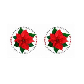 Global Poinsettia Forever Stamps (Two Stamps)