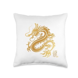 2024 Chinese New Year of Dragon Martial Arts Shirt Chinese New Year of Dragon Kung Fu Themed Throw Pillow, 16x16, Multicolor