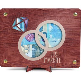 Hochzeitsgeschenke - XL Geldgeschenk aus Holz inkl. Ständer | Just Married, Hochzeitsdeko, Gastgeschenke Hochzeit, Hochzeitsgeschenke für Brautpaar Geld, Hochzeit Geschenk