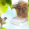 Acrylic No Mess Bird Feeders Automatic Parrot Feeder Drinker Food