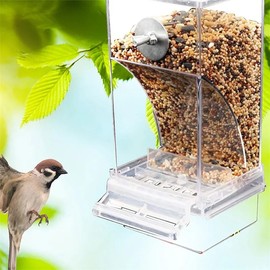 Acrylic No Mess Bird Feeders Automatic Parrot Feeder Drinker Food Container For Perch Budg