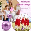 OKWUYiK Size 4 Glitter Purple Soccer Ball Set with Pump