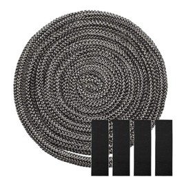 ALI2 Fireplace Insert Gasket, 12mm x 2.5m Flat Gasket for Insert, Gasket for Fireplace Insert, Gasket for Wood Stove for Fireplace, Stove Door, Glass Seal for Wood Burner, Black (12mm x 2.5m)