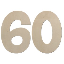 Decorative Numbers - Birthday Decoration 60th Birthday Made of Wood - Ideal Birthday Gift Ideas or as Party Table Decoration (15 cm)