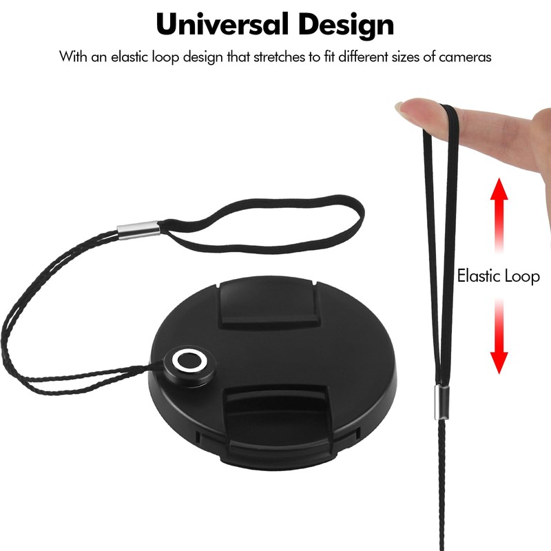 Lunhoo 6Pcs Lens Cap Keeper, Camera Lens Cap Leash with