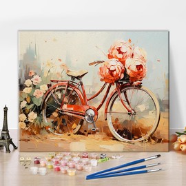 TISHIRON Skull Painting by Numbers for Adults - DIY Hand Painted Oil Painting Canvas Kits, Includes Brushes and Acrylic Paints, Without Frame, Craft Canvas Gifts Decor 40 x 50 cm