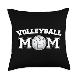 Cute Team Sport Game Lover Mother Athlete Designs Cool Volleyball Mom | Funny Spike Ball Player Mommy Fan Gift Throw Pillow, 18x18, Multicolor