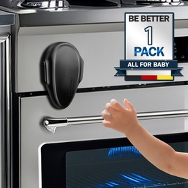 MCOTOP Oven Lock Child Safety (1 Pack), Kitchen Safety Oven Door Lock for Babies & Kids, Stove Child Proof, Childproof Oven Locks for Toddlers, Upgrade Heat-Resistant Material, Easy to Install (Black)