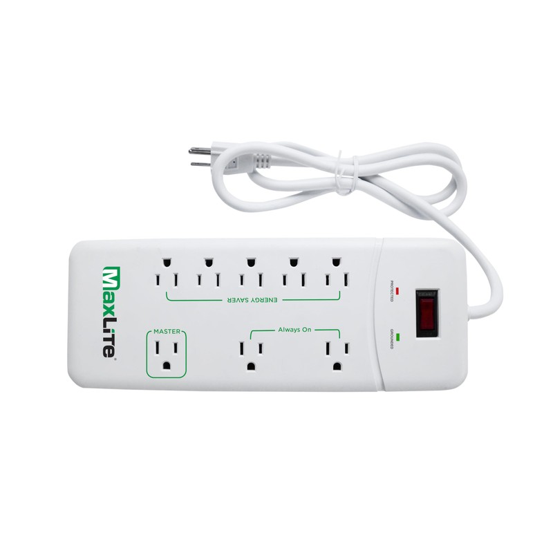 MaxLite Advanced Power Strip with 8 RECEPTACLES and 1350 Joules