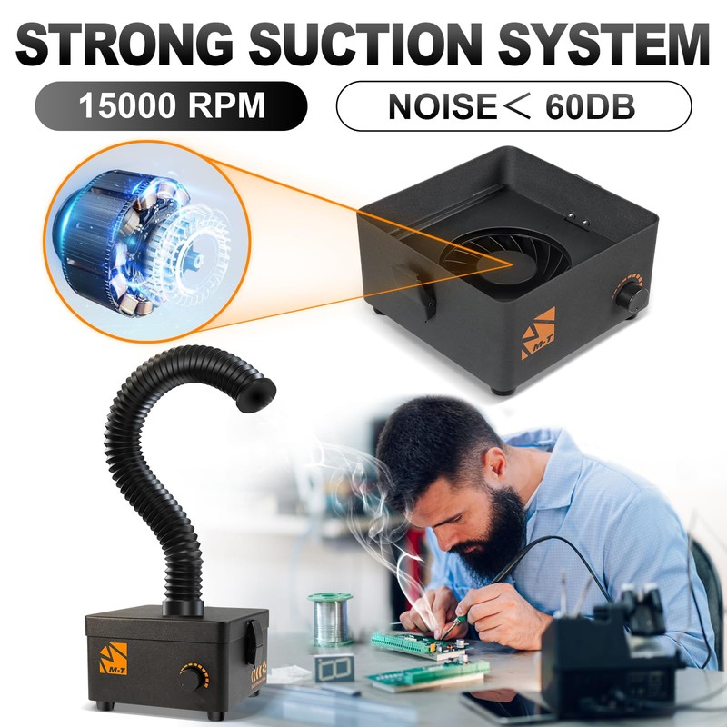 M-T Solder Fume Extractor, 80W 168m³/h Soldering Fume Extractor Smoke