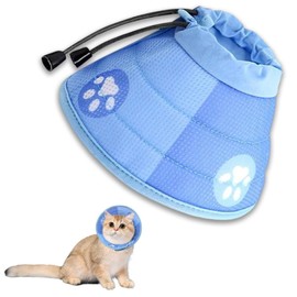 Adjustable Soft Cat Cone Collar for Comfortable Recovery After Surgery and Grooming - Breathable, Easy-to-Clean Pet Cone for Cats and Kittens