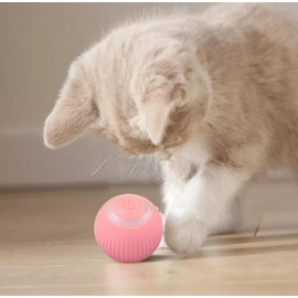 Interactive Cat Ball Toy, Smart Cat Toy with LED Lights(Upgrade 2.0), Smart Roller Ball, Interactive Cat Toys for Indoor, Cats Stuff Automatic Cat Toy as Cat Gifts (Pink)