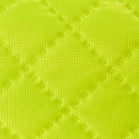 1 m neon-coloured quilted fabric, diamond quilted lining, neon colour, 420D PU-coated, colour: neon yellow