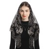 Bozidol Mantilla Triangular Embroidered Virgin Mary Sunflower Veil - Black