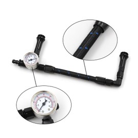 Braided AN6 Dual Feed Carb Fuel Line Double Pump for Holley 4150 Carburetor with vacuum pressure gauge