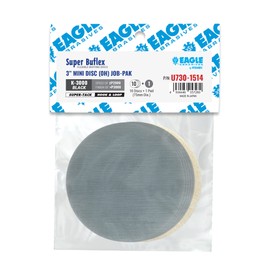Super Buflex Flexible DRY 3 inch Mini-Sanding Discs JOB-PAK, BLACK K-3000, Hook & Loop, U730-1514, 10 Discs + 1 Pad