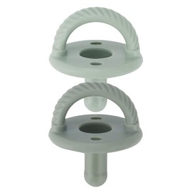 Itzy Ritzy - Chupetes de silicona para edades de 6 a 18 meses, con mango plegable y dos agujeros de aire para mayor seguridad; juego de agave y suculenta de 2 pulgadas, edades de 6 a 18 meses