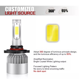 SHENKENUO For 2015-2019 Ford F-150 6000K White LED Headlight Hi/Lo + Fog Light Bulbs 6x