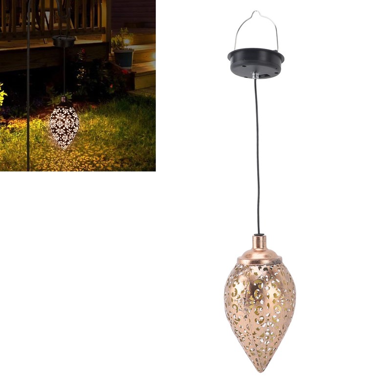 Solar Powered Patio Lamp LED Hanging Light Retro Decorative Lantern