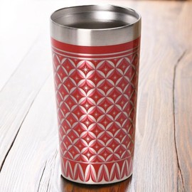 J-kitchens コップ ステンレス ペア 真空二層 タンブラー ペア 赤青 木箱入 350ml