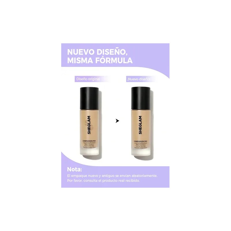 SHEGLAM Complexion Pro Base Líquida Mate 30ml Larga Duración -