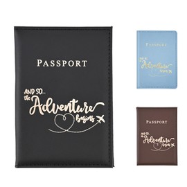 FUZVOL Passport Holder PU Leather Passport Cards Cover for Documents, Passport Wallet for Credit Card, Business Cards, Money, Travel Wallet Women & Men Travel Boarding Accessories, Black