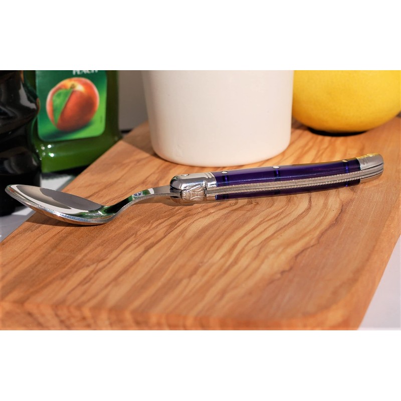 Laguole ABS Handle Teaspoon Gift Boxed French NERON Paris Blue