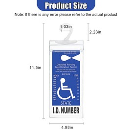 GAOLAOSY Portable Handicap Placard Holder, Transparent Disabled Permit Protector with Large Hanger, Universal Handicap Parking Sign Holder for Car Sun Visor (4PCS)